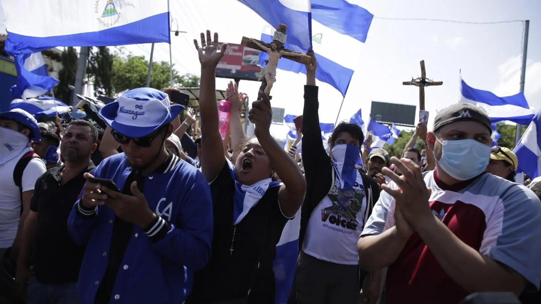 Familiares de estudiantes de la Universidad Nacional de Managua / Efe