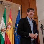 El líder de Ciudadanos, Juan Marín, ayer