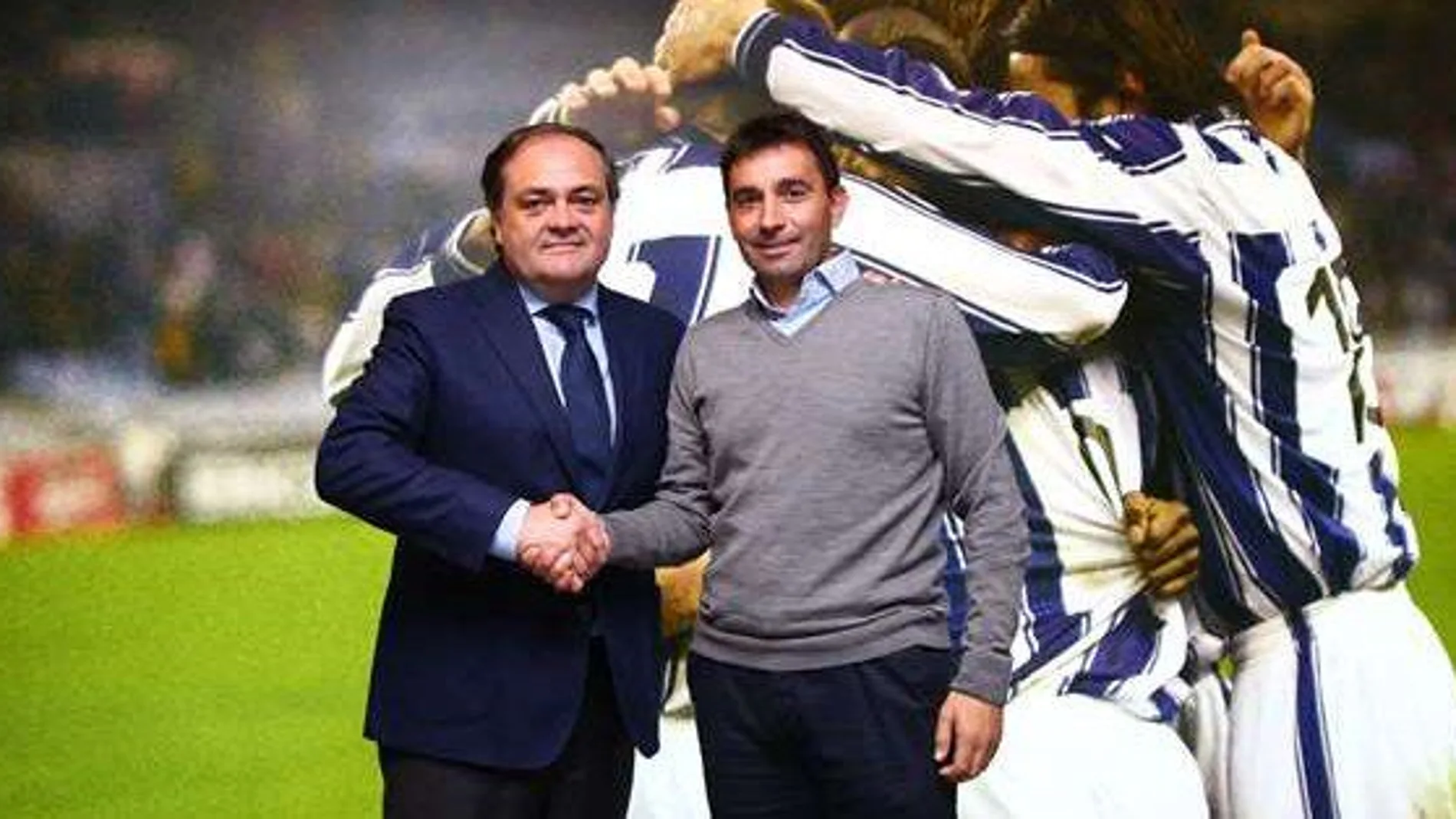 El presidente de la Real Sociedad junto a Asier Garitano. (Foto Real Sociedad)