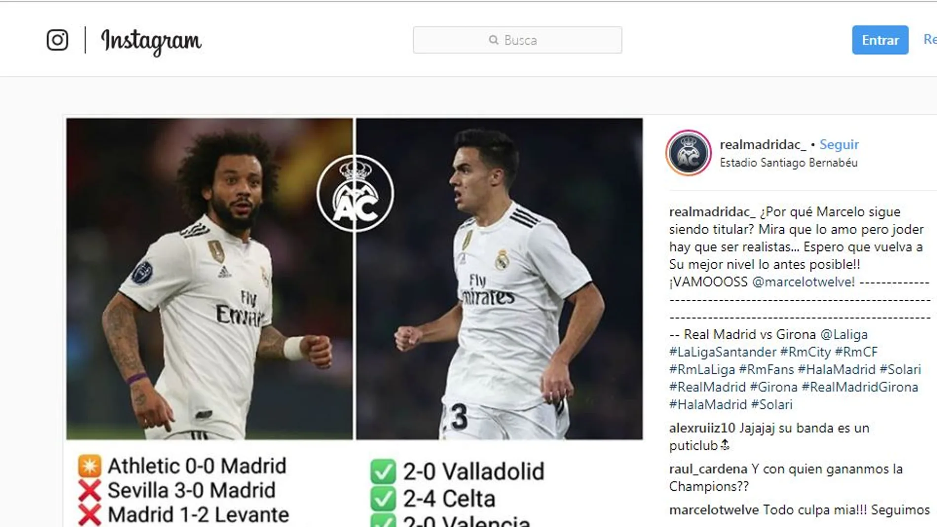 Marcelo se indigna con un mensaje de Instagram: “Todo culpa mía!!! Seguimos”