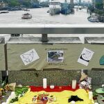 Altar en el Puente de Londres Homenaje a Ignacio Echeverría, la víctima española en los atentados de Londres del 3 de junio de 2017