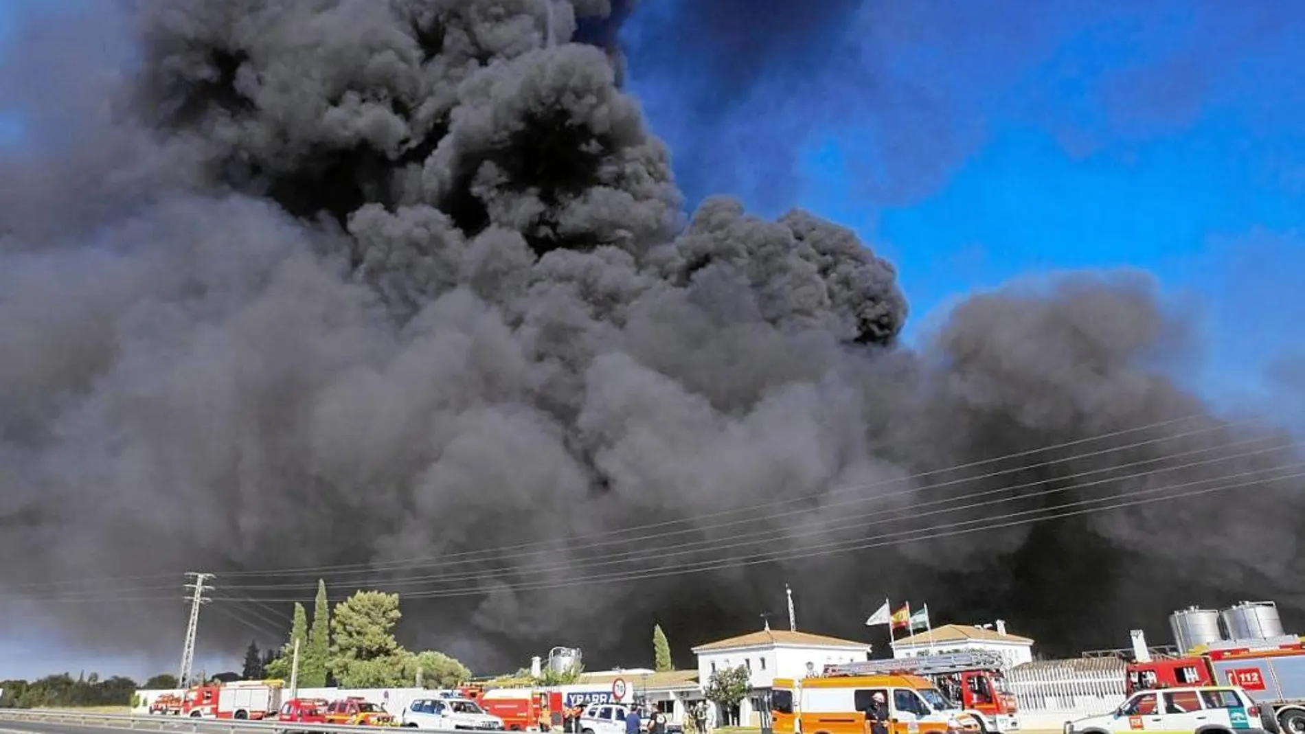 El fuerte viento que sopló ayer en la zona no ayudó a las labores de extinción