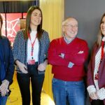 Soraya Rodríguez junto a Elena Pastor, Emilio Álvarez y Elisa Abril, la nueva secretaria de JJ SS en Valladolid