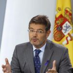 El ministro de Justicia, Rafael Catalá, durante la rueda de prensa posterior a la reunión del Consejo de Ministros