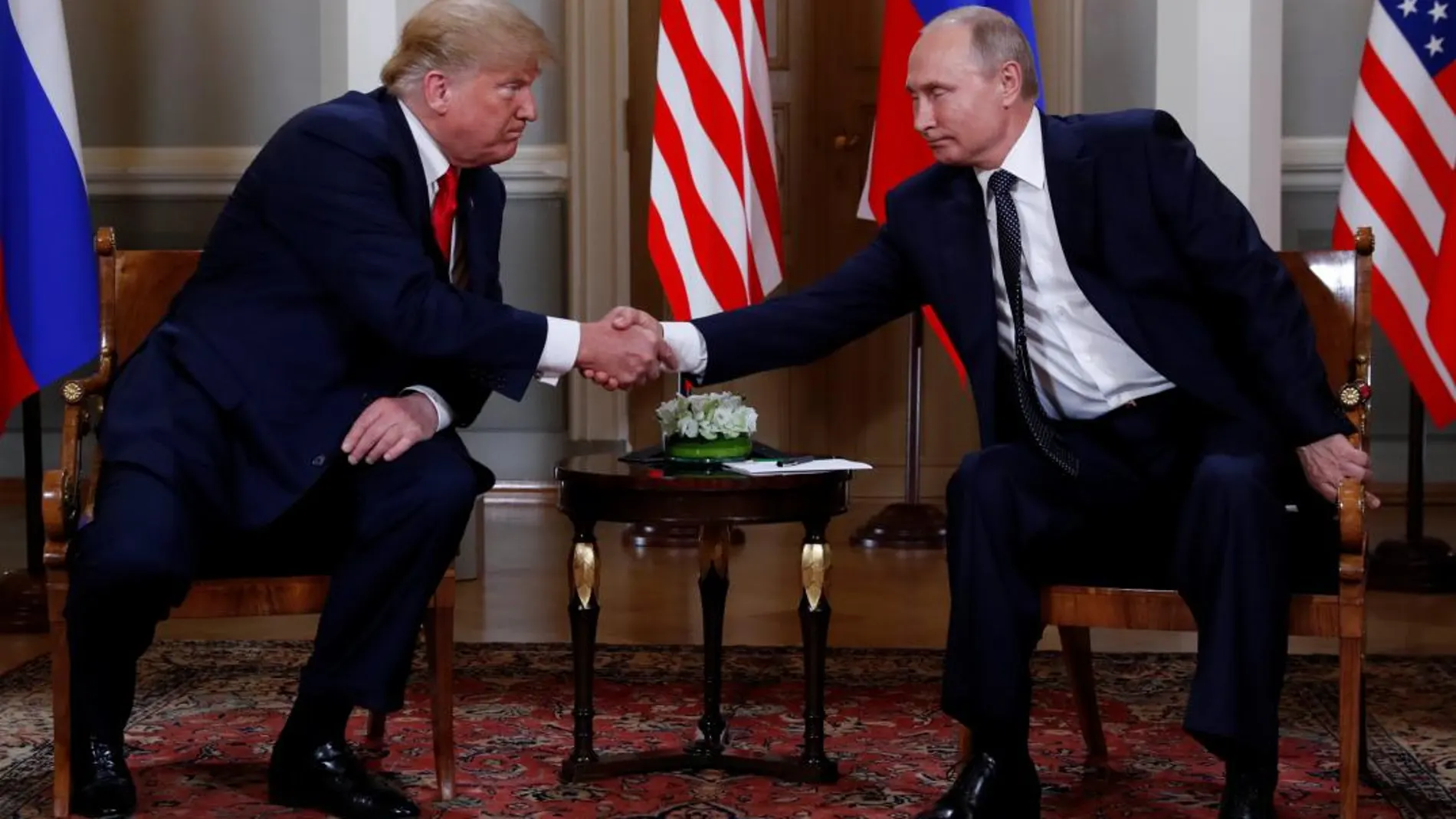 El presidente estadounidense, Donald Trump, y su homólogo ruso, Vladimir Putin, durante su encuentro en Helsinki