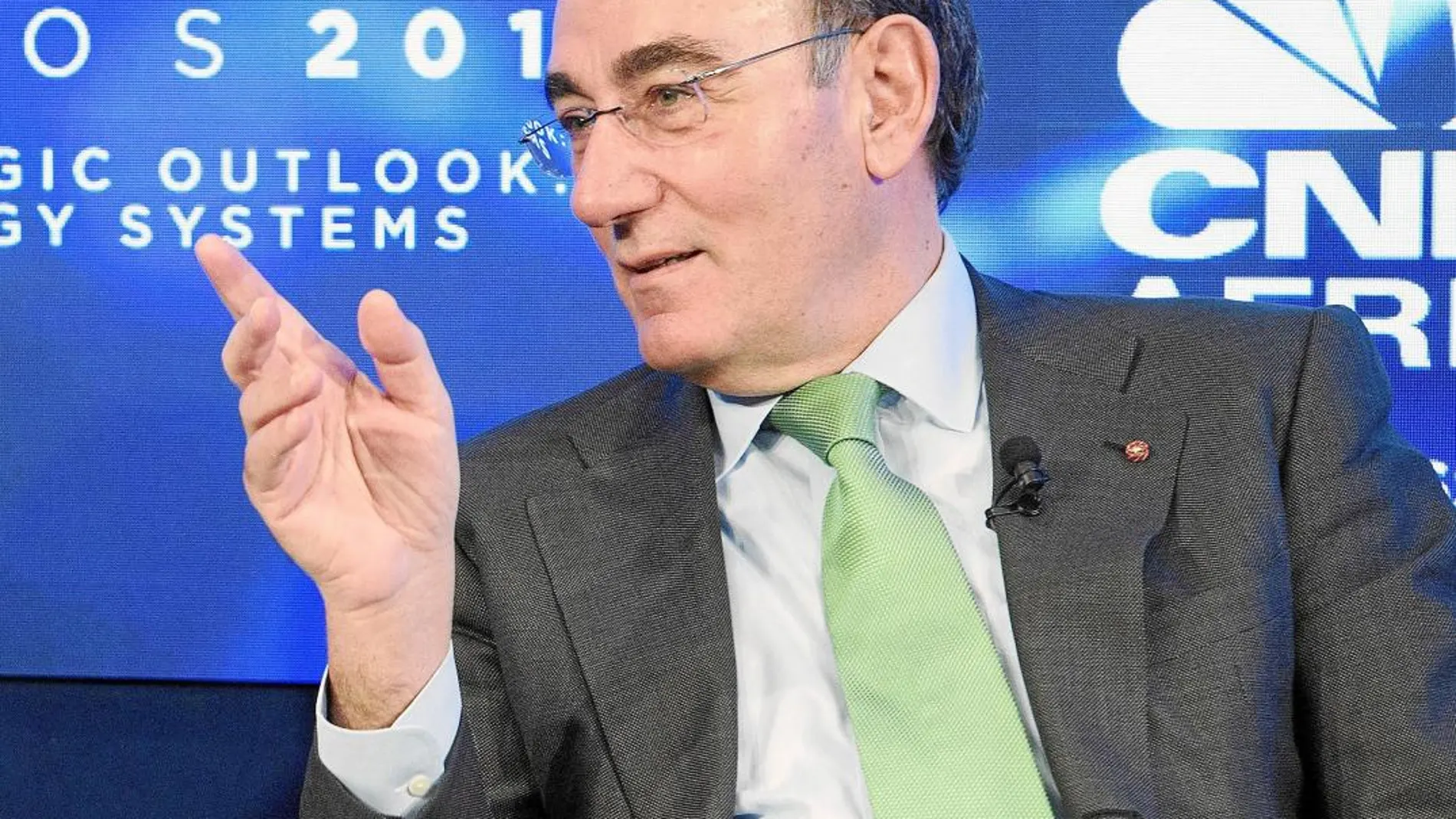 Ignacio Galán, presidente de Iberdrola, durante su intervención en Davos
