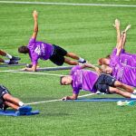 Los jugadores del Real Madrid, durante su entrenamiento en las instalaciones del Montreal Impact