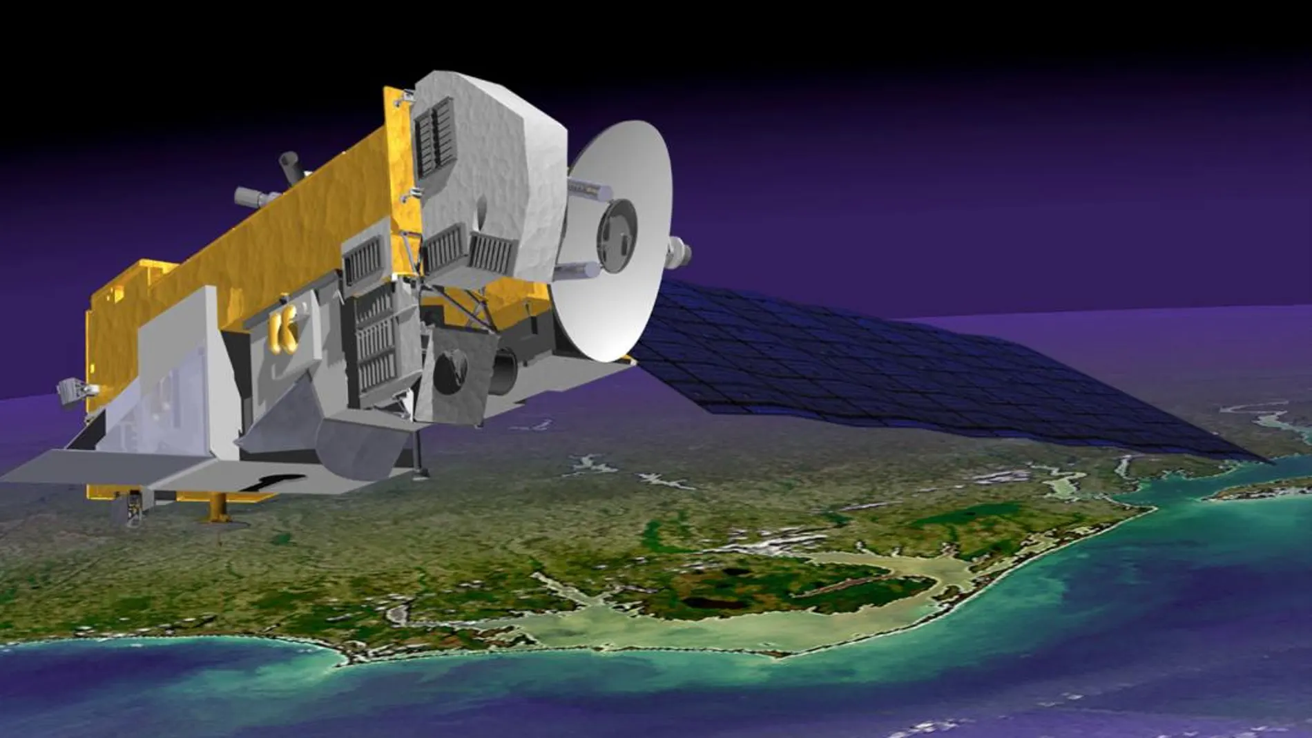 Recreación artística del satélite Aura de la NASA