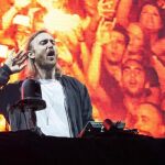 El músico, productor y DJ francés David Guetta ha ofrecido esta noche ofrece su único "big show"en España.