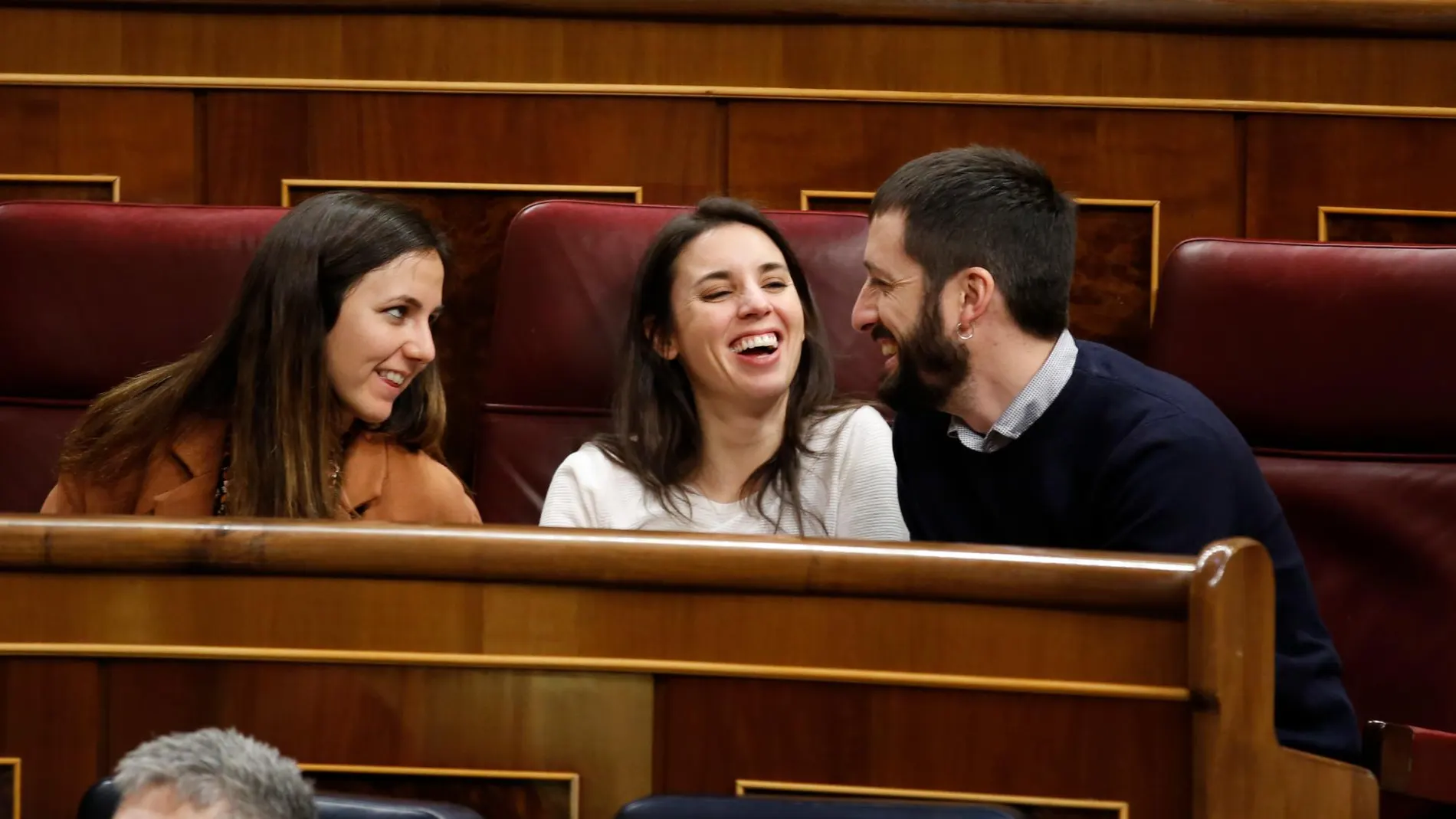 Los diputados de Podemos en el debate de los Presupuestos