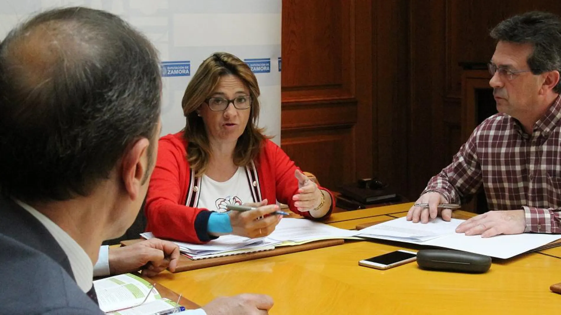 La presidenta de la Diputación de Zamora, Mayte Martín, preside la Mesa del Diálogo Social zamorana /J. L. Leal/Ical