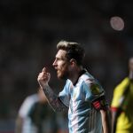 Lionel Messi, durante el encuentro ante Colombia.