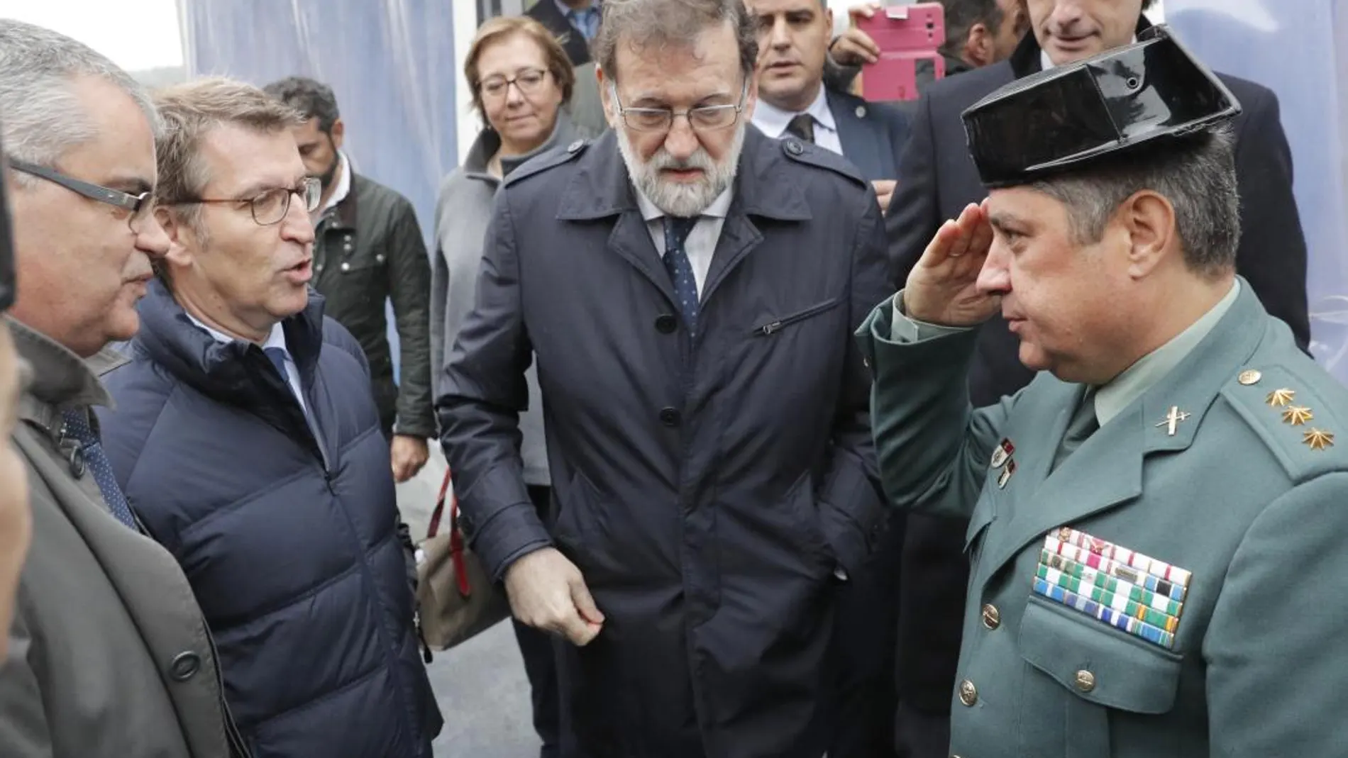 El Rajoy, Nuñez Feijóo, y Santiago Villanueva, felicitan al coronel Jambrina por la resolución del Caso Diana Quer