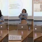 Letitia Chai, durante la exposición de su tesis en la Universidad / Twitter