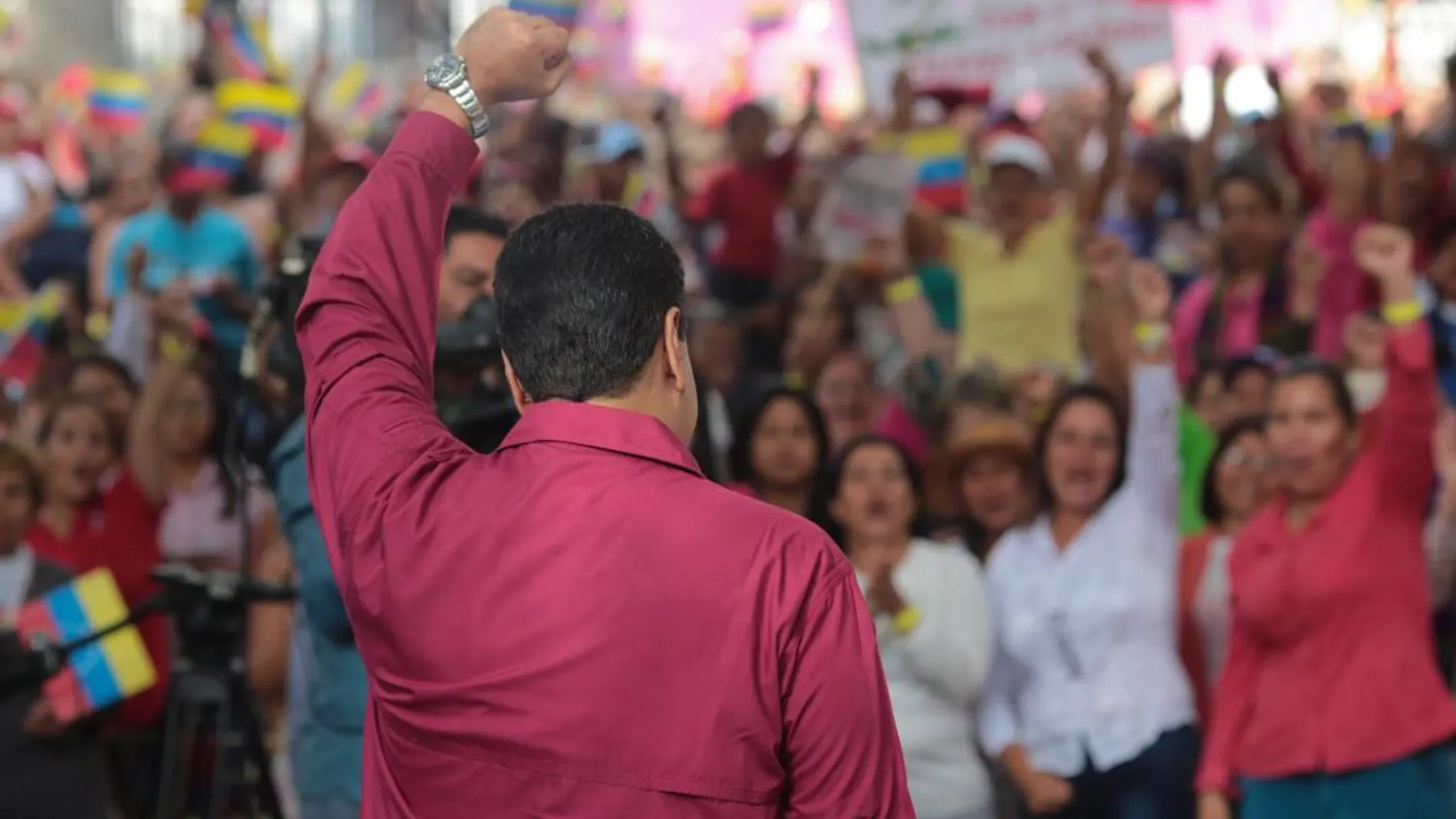 El presidente venezolano, Nicolás Maduro, durante un acto de gobierno ayer en Caracas (Venezuela)