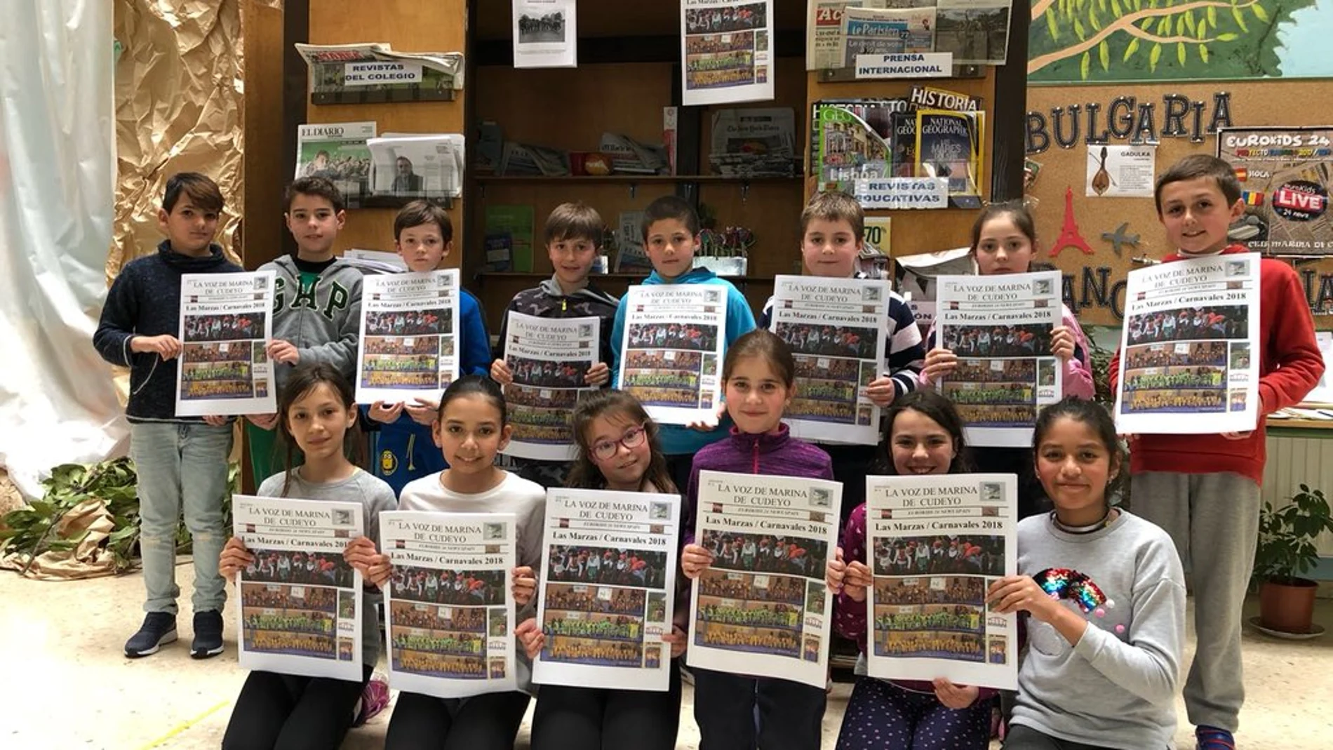 Alumnos del colegio de Marina de Cudeyo/ Twitter