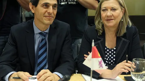 La consejera de Economía y Hacienda, Pilar del Olmo, asiste a la reunión del Consejo de Política Fiscal y Financiera, junto a Fernando Vallelado