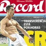 Portada del diario deportivo portugués Record