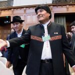 El presidente de Bolivia, Evo Morales, en la sede de la Corte Internacional de Justicia