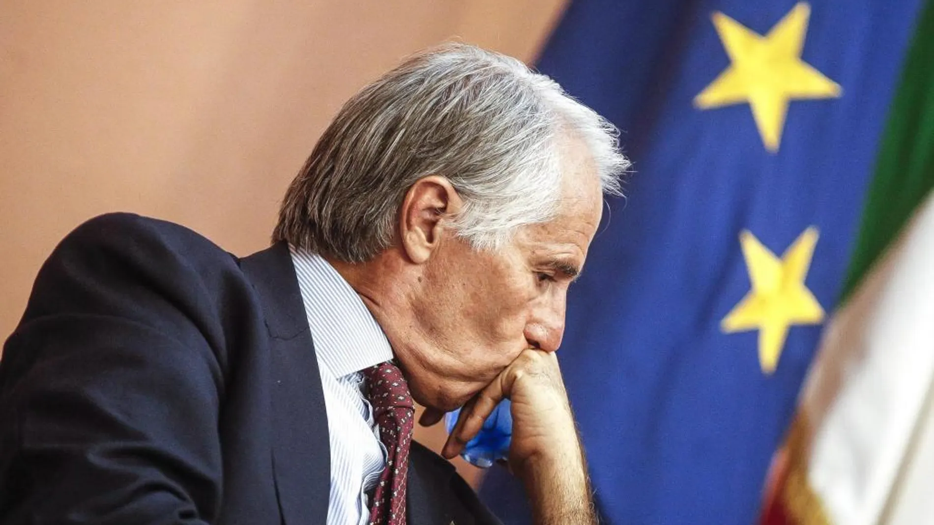 El presidente del Comité Olímpico Italiano (CONI), Giovanni Malagò, durante una rueda de prensa en Roma