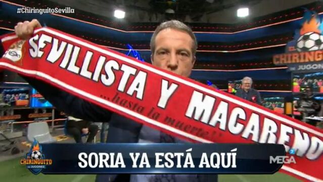Cristobal Soria celebra en ‘El Chiringuito’ la gesta de su Sevilla