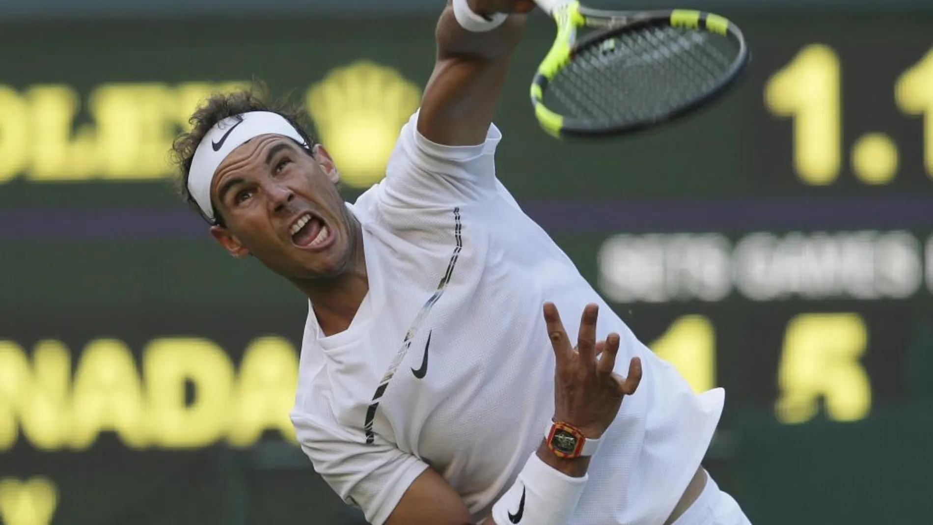 Rafael Nadal en su partido ante Donald Young.