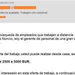 Las estafas con ofertas de empleo son muy frecuentes