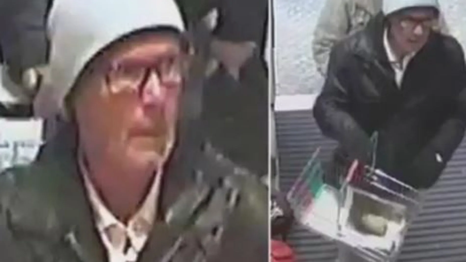 El sospechoso fue captado por las cámaras de seguridad de un supermercado.