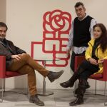 Jorge Fernández, Juan Carlos González y María Muñoz, representantes del grupo Cristianos Socialistas del PSOE