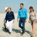 En agosto pasado, Pedro Sánchez estuvo en Huelva con su mujer, Begoña Gómez, Angela Merkel y el marido de ésta, Joachim Sauer