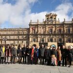 Presentación de la exposición en la Plaza Mayor de Salamanca