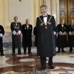 El presidente del Tribunal Supremo y del Consejo General del Poder Judicial, Carlos Lesmes, al inicio de la ceremonia de apertura del Año Judicial.