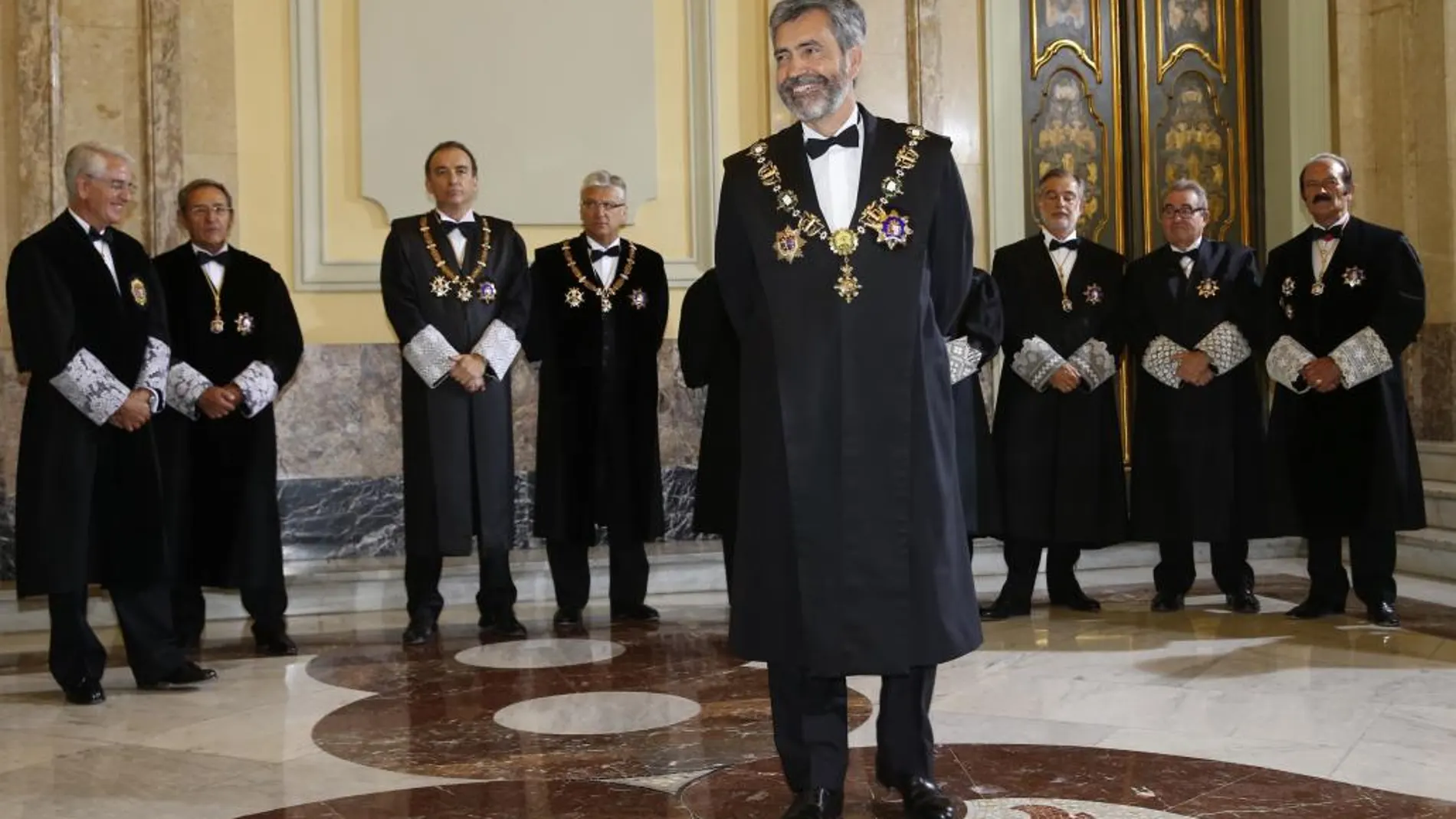 El presidente del Tribunal Supremo y del Consejo General del Poder Judicial, Carlos Lesmes, al inicio de la ceremonia de apertura del Año Judicial.