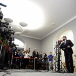 Carles Puigdemont durante la rueda de prensa en Dinamarca/Efe