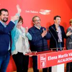 Tudanca arropa a Elena Martín, candidata ala Alcadía de Béjar por el PSOE, en presencia de Isaura leal y Fernando Pablos, entre otros