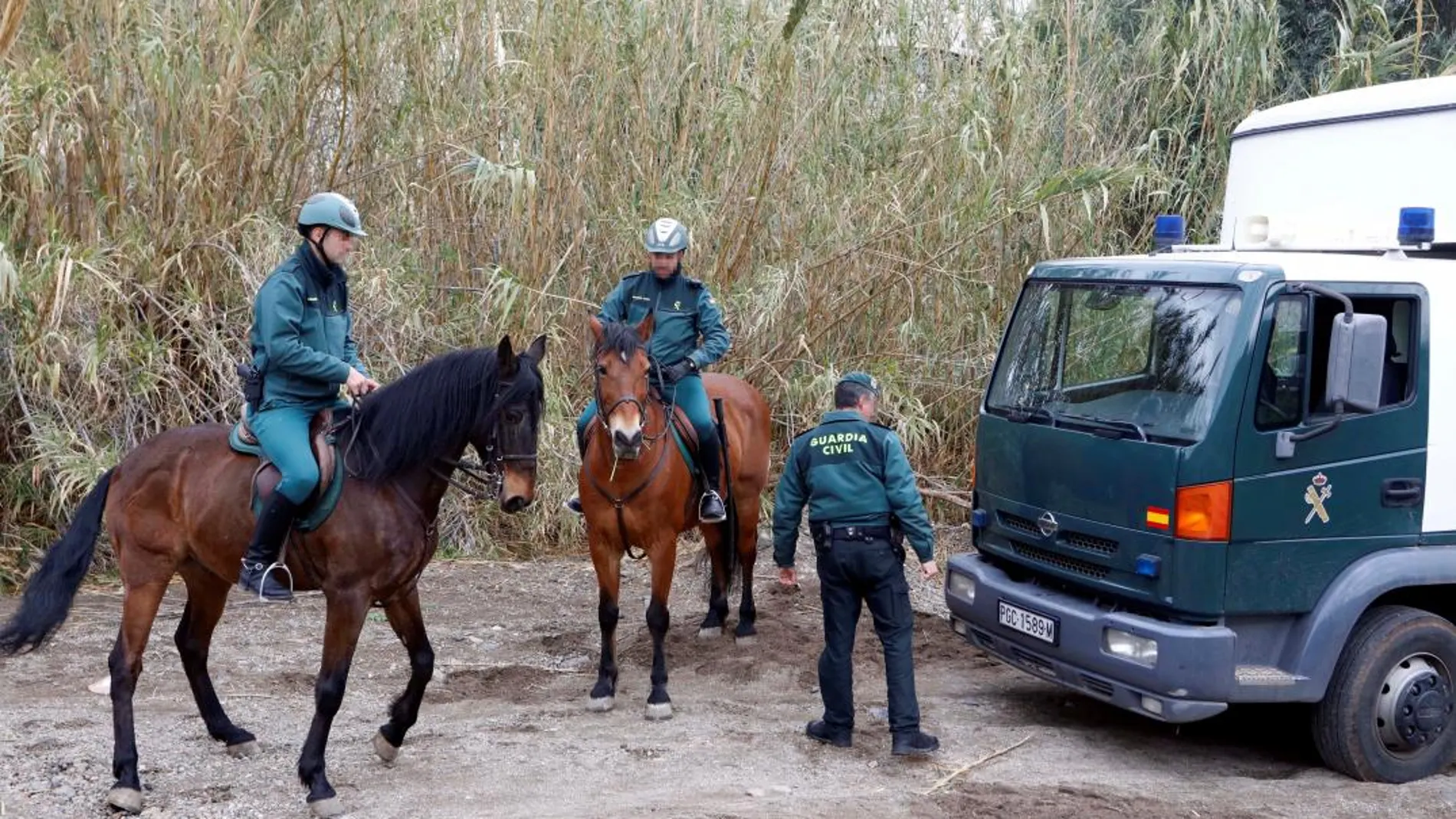 Agentes de la Guardia Civil participan en la búsqueda de Gabriel Cruz. EFE/Ricardo Garcia