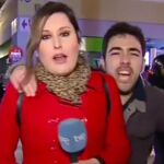 Momento en el que un joven boicotea la emisión en directo. RTVE
