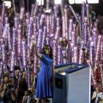 Michelle Obama durante su discurso en la convención Demócrata