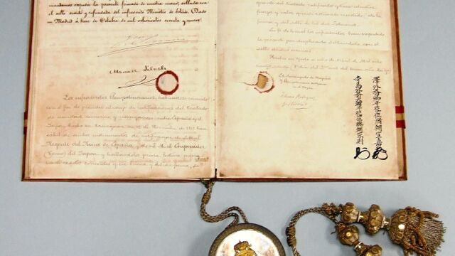 Instrumento español de ratificación del tratado de amistad España-Japón en 1868