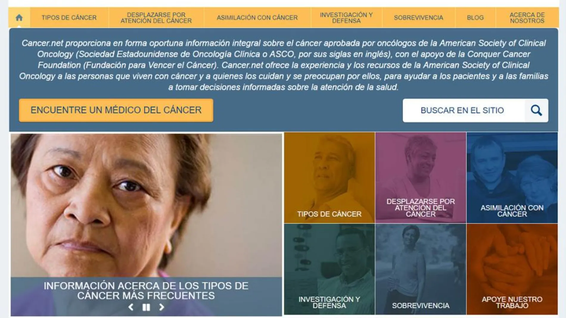 La Razón. En este portal, los usuarios se pueden descargar hojas informativas sobre los distintos tipos de tumores (mama, colorrectal, pulmón, próstata, entre otros), guías para la supervivencia del cáncer y para el cuidado del paciente, entre otros materiales