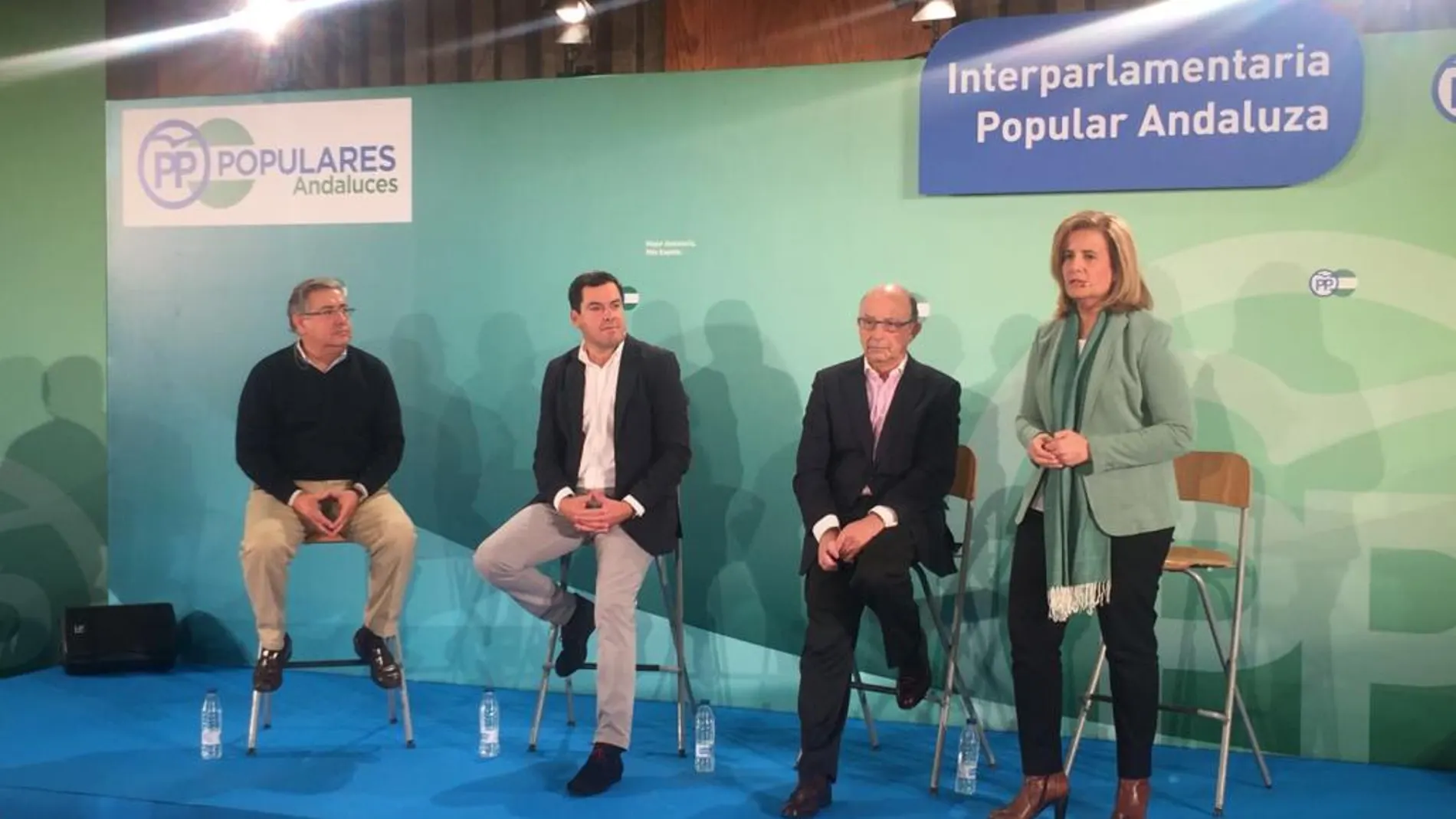 Los ministros andaluces del Gobierno de España, Cristóbal Montoro, Fátima Báñez y Juan Ignacio Zoido