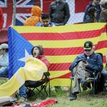 Una estelada, en las gradas del circuito de Montmeló el pasado fin de semana durante la celebración del Gran Premio de España