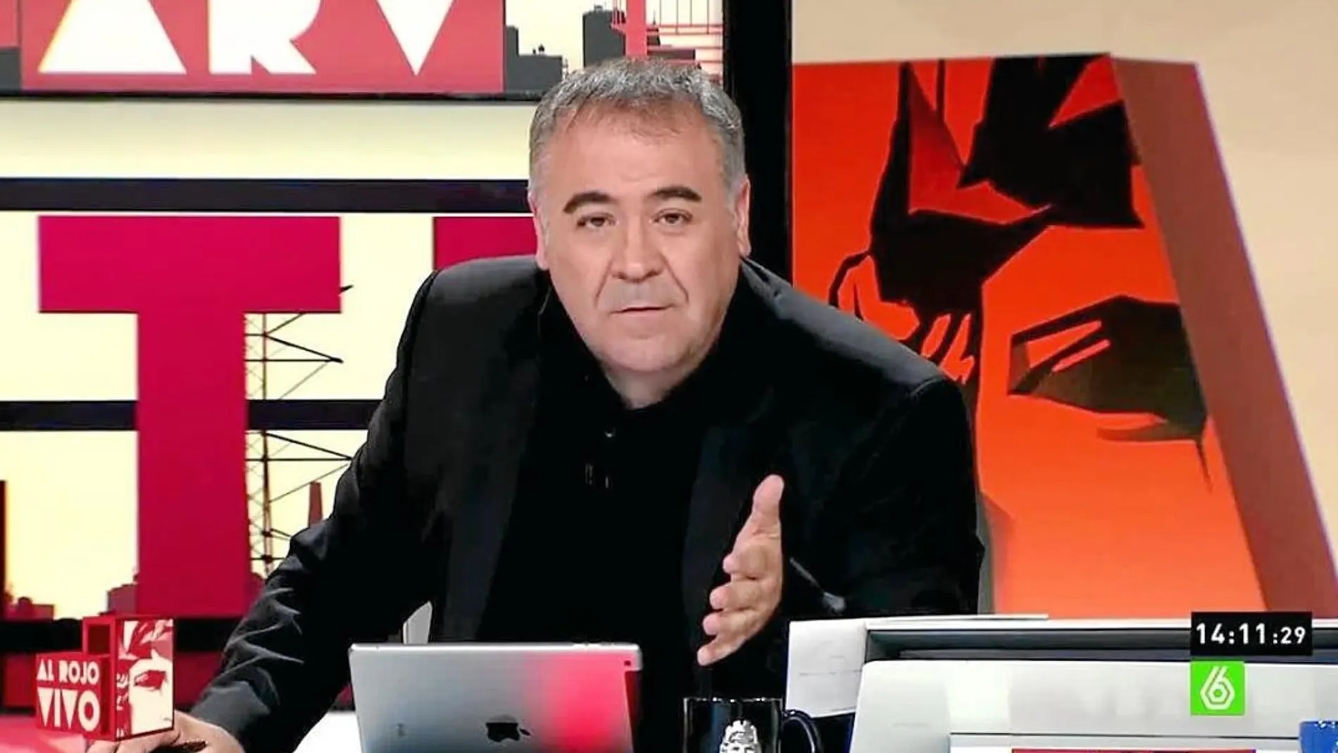 Antonio García Ferreras, durante una de las últimas emisiones de «Al rojo vivo»