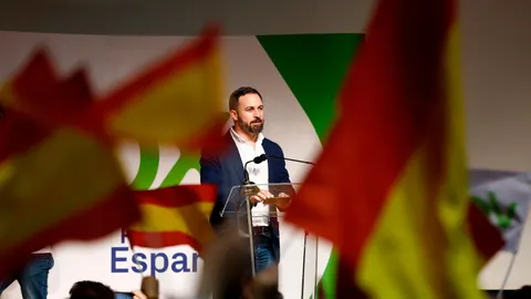 Santiago Abascal, durante un acto electoral