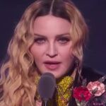 Madonna durante su emotivo discurso