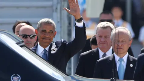 Barack Obama, a su llegada a China