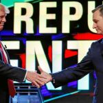 Donald Trump y Ted Cruz, durante un acto en marzo en Miami (Florida)
