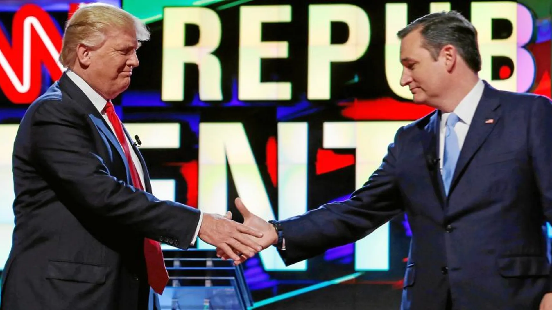 Donald Trump y Ted Cruz, durante un acto en marzo en Miami (Florida)