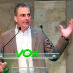 El secretario general de Vox, Javier Ortega Smith, participa en un acto público de su partido en Burgos