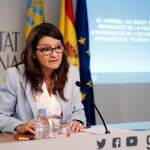 La vicepresidenta Mónica Oltra en la rueda de prensa posterior al pleno del Consell